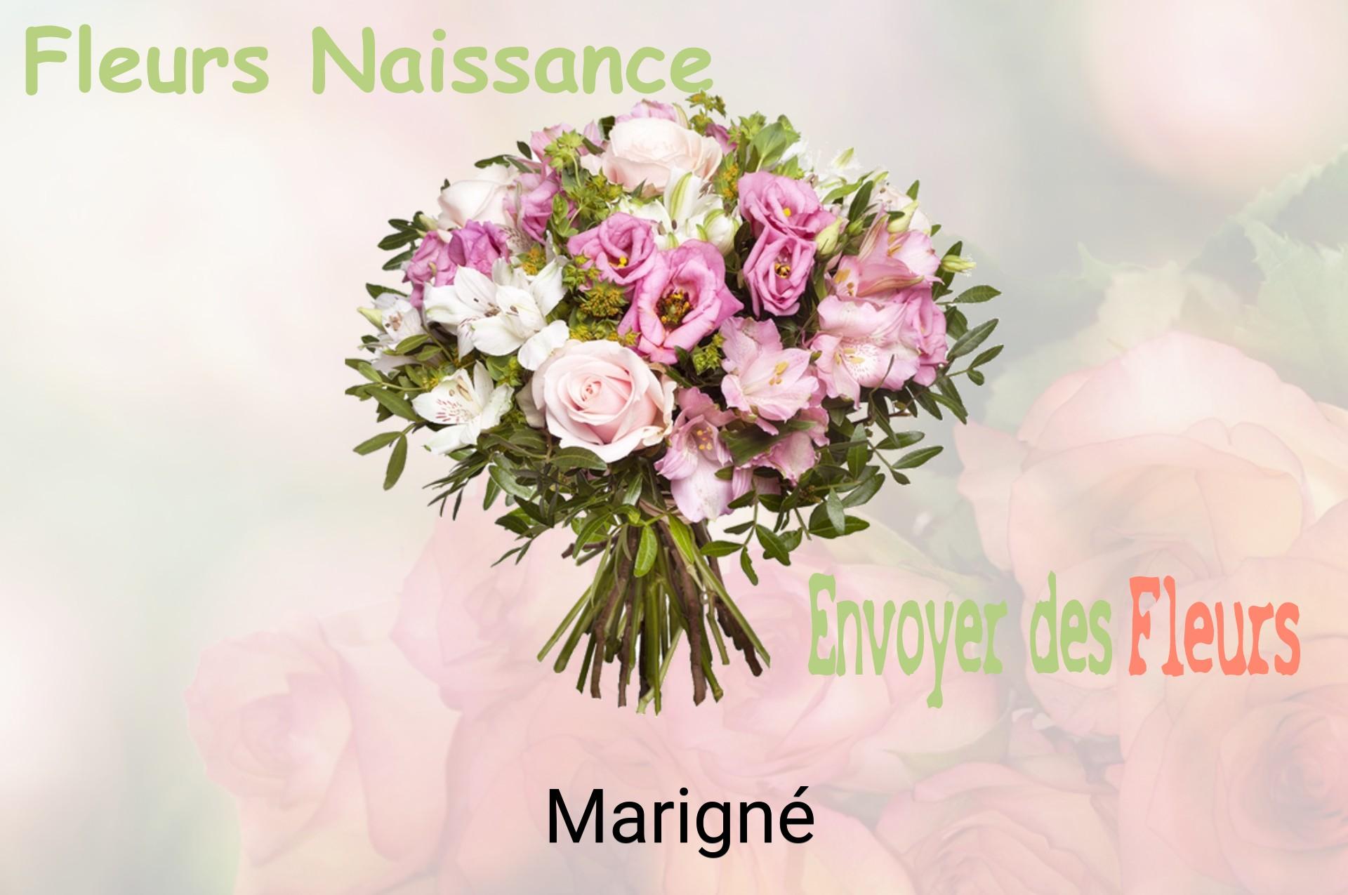 Bouquet de fleurs de naissance livré à Marigné