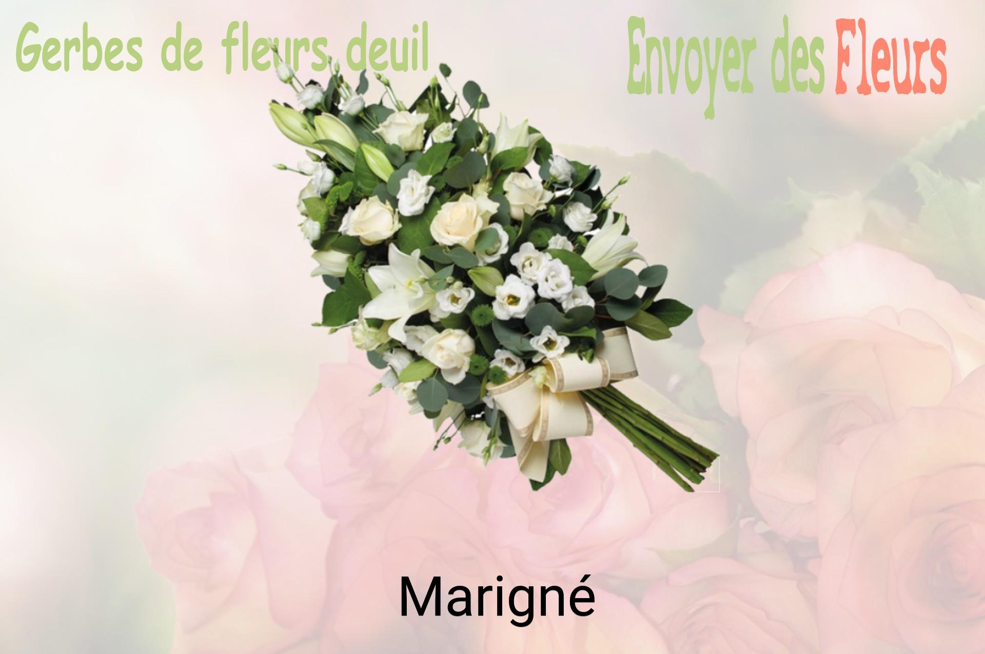 Gerbe de fleurs de deuil livrée à Marigné